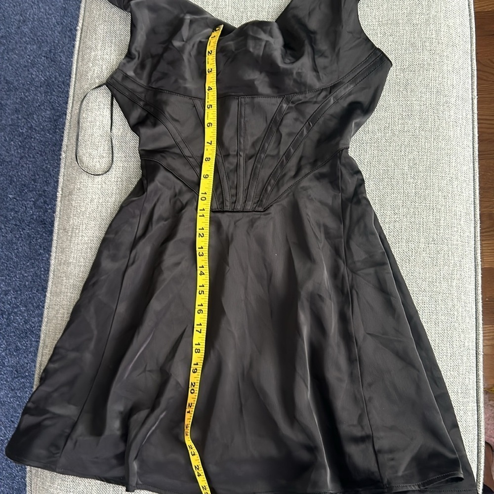 Urban Outfitters Black UO Helena Satin Corset Slip Mini Dress Size M - Picture 16 of 16